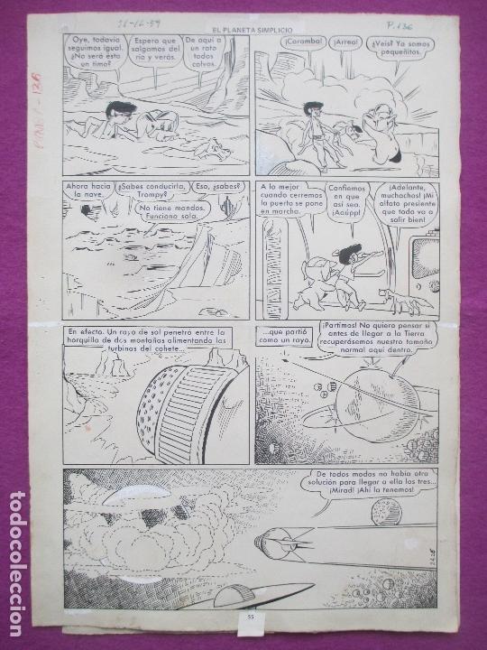 Cómics: DIBUJO ORIGINAL PLUMILLA, TROMPY Y CHURUMBEL, EL PLANETA SIMPLICIO, ROBERT NIN, 1959, 29 HOJAS - Foto 31 - 165345386