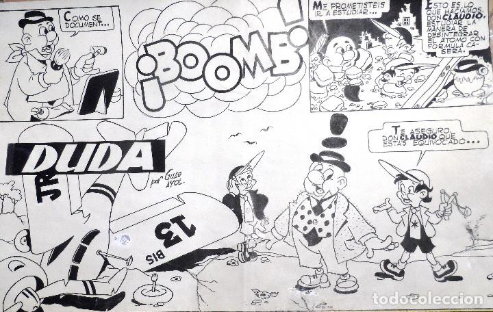 C&oacute;mics: Original de Miquel Ripoll Guadayol. Duda. Publicado en la d&eacute;cada de los 50. - Foto 1
