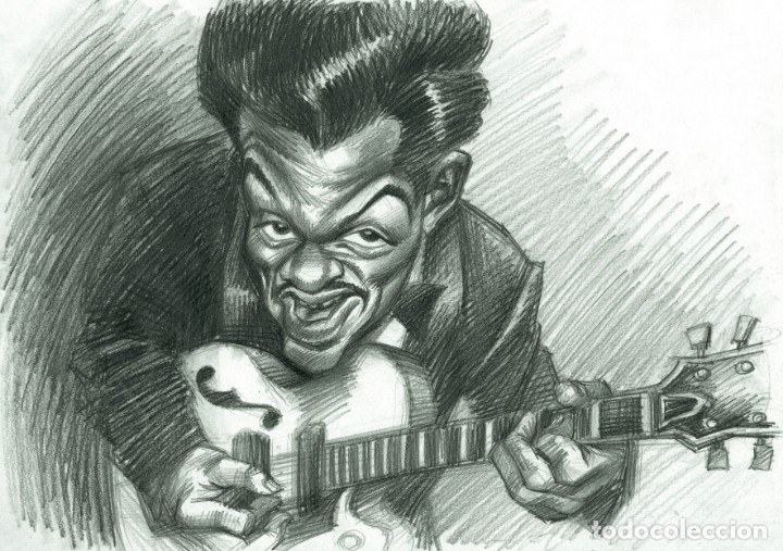 CHUCK BERRY - Caricatura original - JOAN VIZCARRA | todocoleccion (Buy It Now)