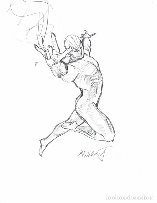 C&oacute;mics: SPIDERMAN - Original Sketch - GREG HILDEBRANDT - Foto 1
