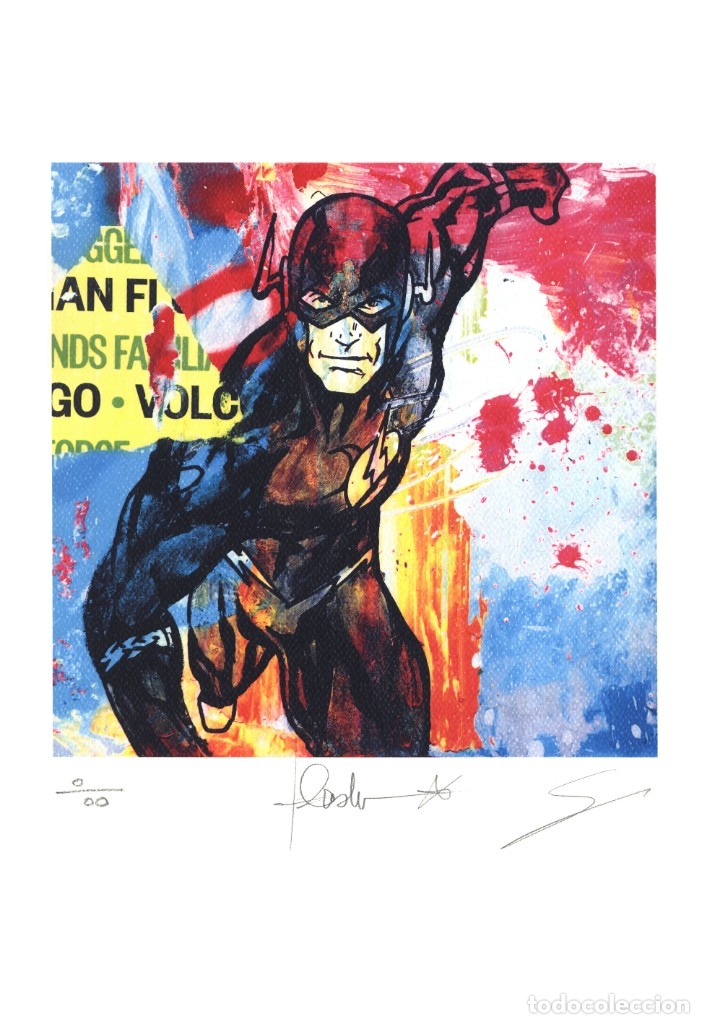 C&oacute;mics: FLASH - Gicl&eacute;e Edici&oacute;n Limitada - Lienzo y Papel - SERGI MESTRES - Foto 1