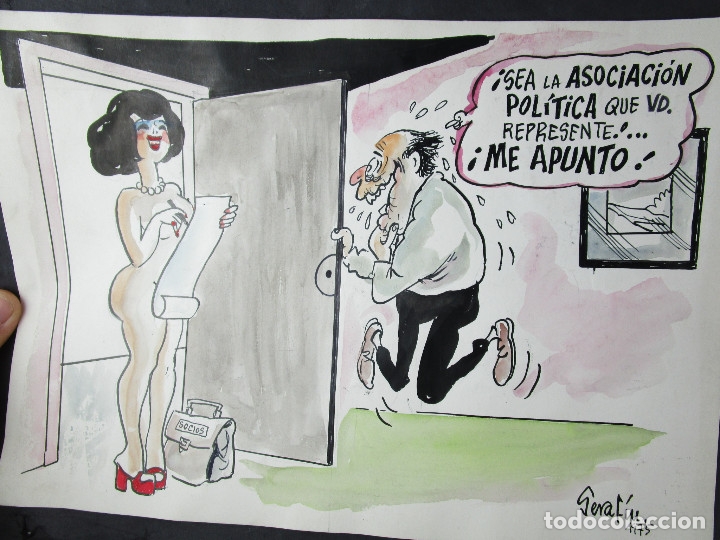 C&oacute;mics: GRAN DIBUJO ORIGINAL SERAFIN ROJO COMIC COMICO EROTICO - Foto 2