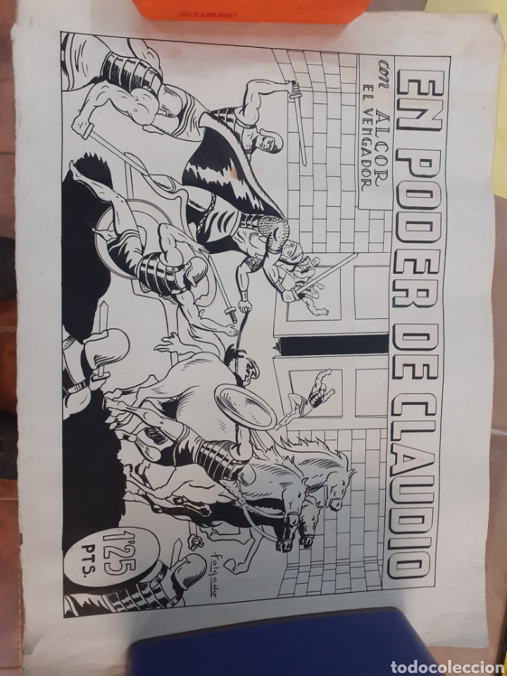 C&oacute;mics: Art c&oacute;mic. Portada de tebeo original. Dibujado por folgado. Titulo. En poder de claudio con alcor - Foto 1