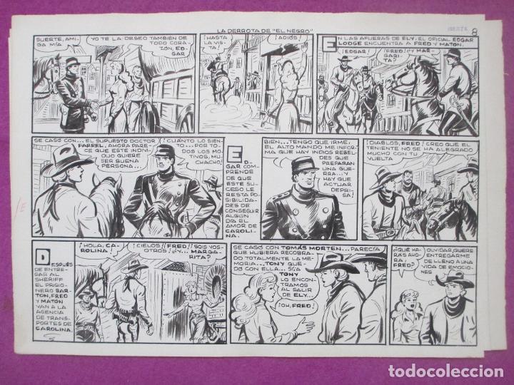 Cómics: DIBUJO ORIGINAL PLUMILLA, EL PEQUEÑO LUCHADOR, LA DERROTA DE EL NEGRO, Nº167, PORTADA + 10 HOJAS - Foto 9 - 196919215