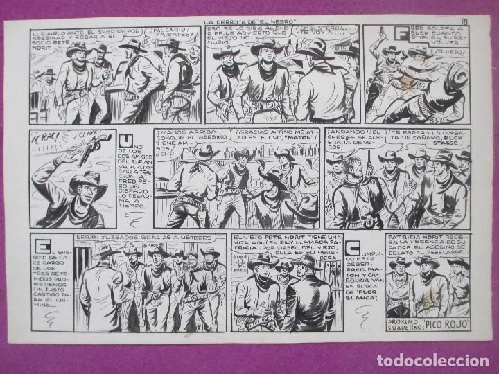 Cómics: DIBUJO ORIGINAL PLUMILLA, EL PEQUEÑO LUCHADOR, LA DERROTA DE EL NEGRO, Nº167, PORTADA + 10 HOJAS - Foto 11 - 196919215