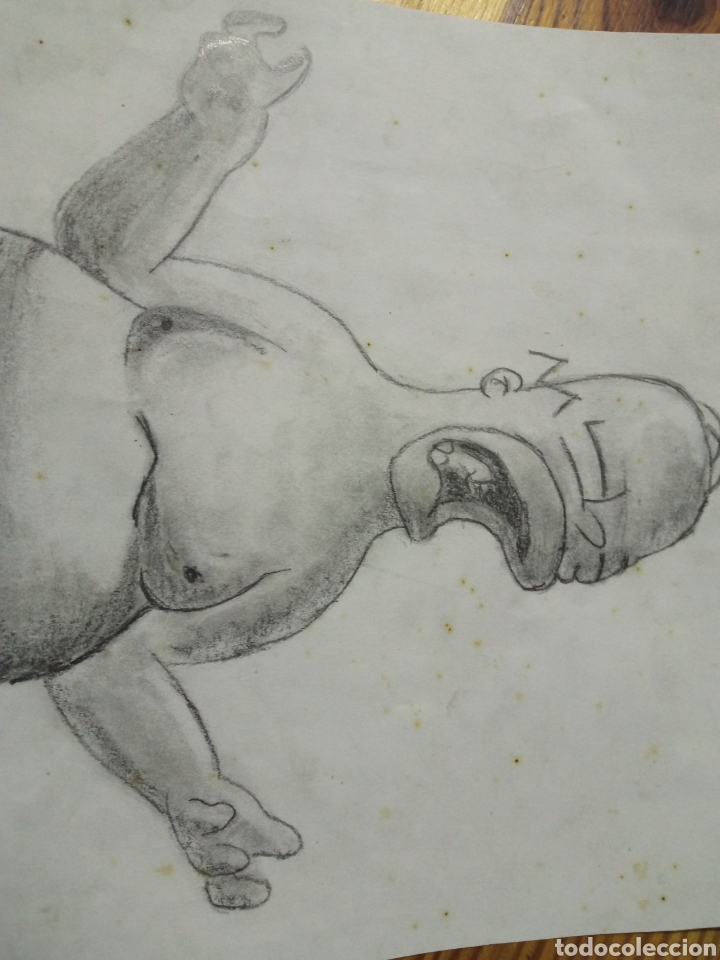 C&oacute;mics: 28 cm - Antiguo dibujo original Homer Simpson - Foto 3