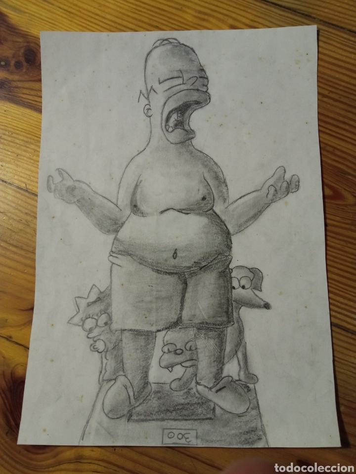 C&oacute;mics: 28 cm - Antiguo dibujo original Homer Simpson - Foto 1