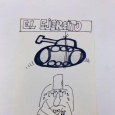 Cómics: EL PERICH - ORIGINAL DRAWING - EL LIBRO DE LAS COSAS - EL EJÉRCITO - (1980) DIBUJO ORIGINAL PERICH. Lote 277418218