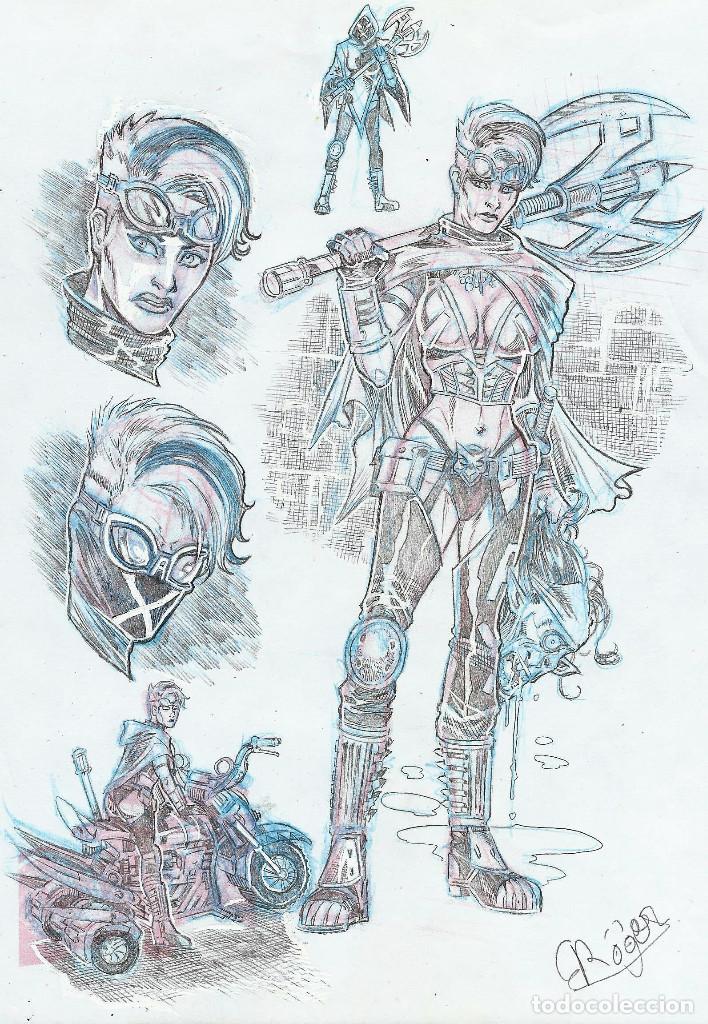 C&oacute;mics: ROGER - DIBUJO WARRIOR GIRL - ORIGINAL DRAWING - Foto 1