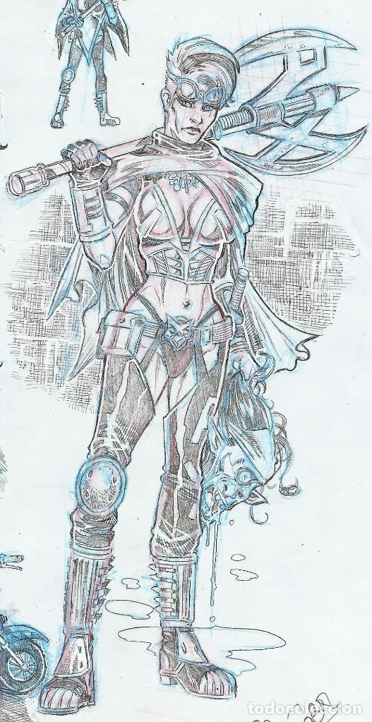 C&oacute;mics: ROGER - DIBUJO WARRIOR GIRL - ORIGINAL DRAWING - Foto 2