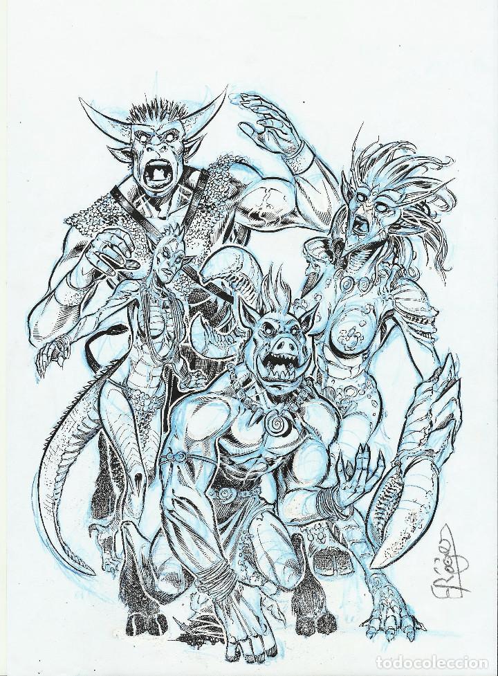 C&oacute;mics: DIBUJO ORIGINAL - MONSTRUOSO - ROGER - ORIGINAL DRAWING - Foto 1