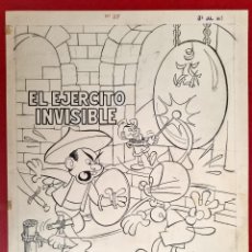 Cómics: DIBUJO ORIGINAL PLUMILLA LIBROS PUMBY SANCHIS PORTADA EL EJERCITO INVISIBLE 1 PLANCHA ORIGINAL M11