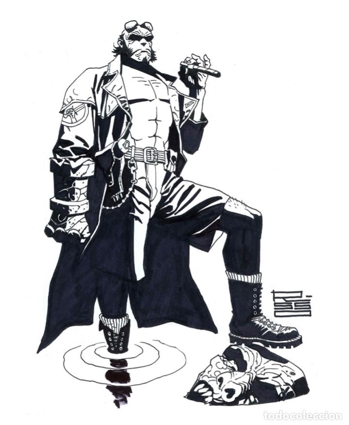 C&oacute;mics: HELLBOY BY EDUARDO RISSO ORIGINAL PENCIL AND INK - Foto 1