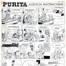 Comics : 1978 - PURITA AGENCIA MATRIMONIAL, 2 PÁGINAS ”PETARDOS” ARTE ORIGINAL DE TRAN (BRUGUERA) - LILY 870. Lote 362776965