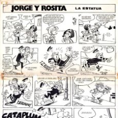 Cómics: 1979 - JORGE Y ROSITA 2 PÁGINAS ”LA ESTATUA” ARTE ORIGINAL DE TRAN (BRUGUERA) ZIPI ZAPE ESPECIAL 18. Lote 362777570