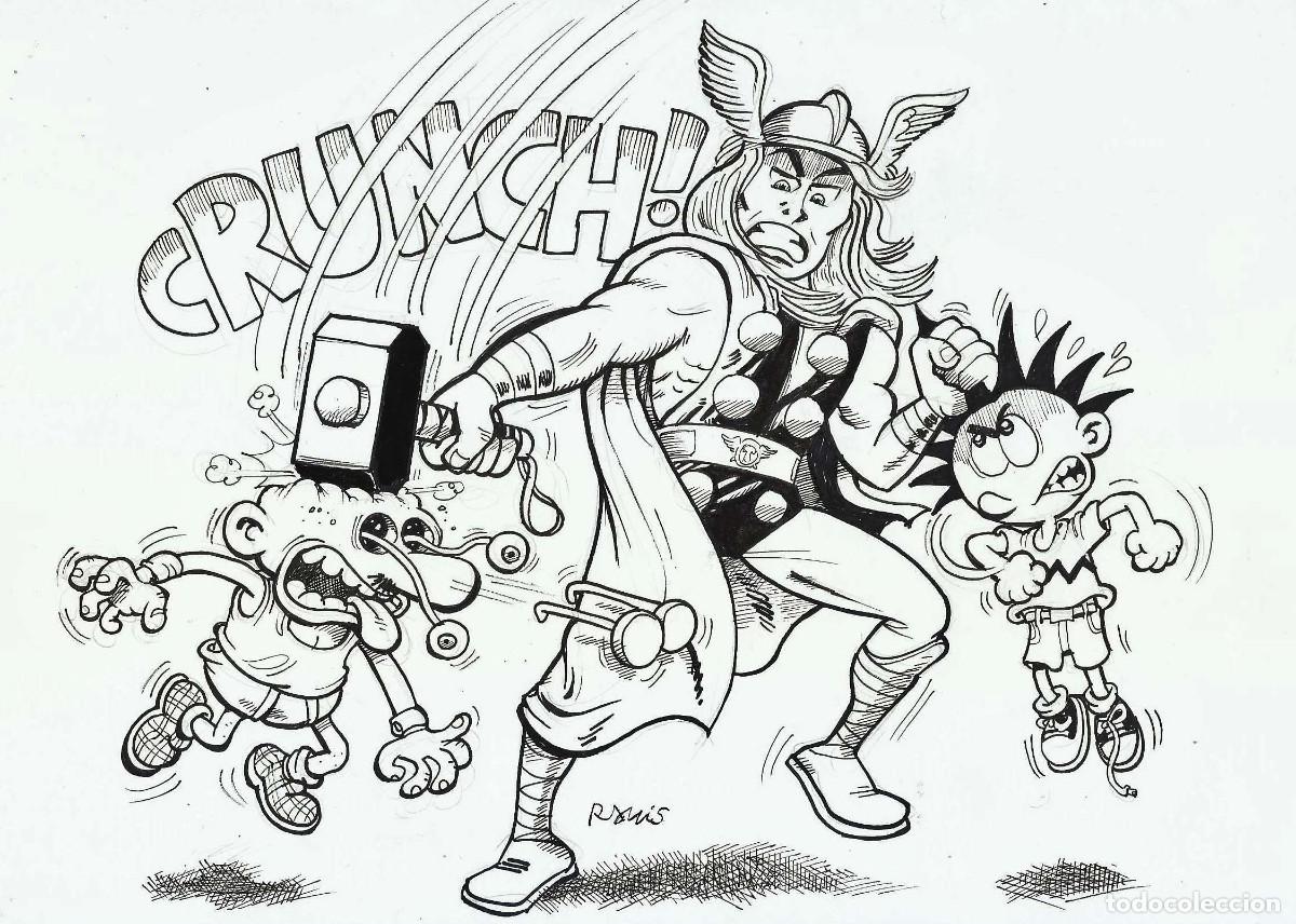 C&oacute;mics: DIBUJO ORIGINAL - THOR - SPORTY - RAMIS - - Foto 1