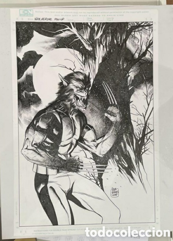 C&oacute;mics: RAFA VARGAS. WOLVERINE PIN UP. DIBUJO ORIGINAL A TINTA - Foto 1
