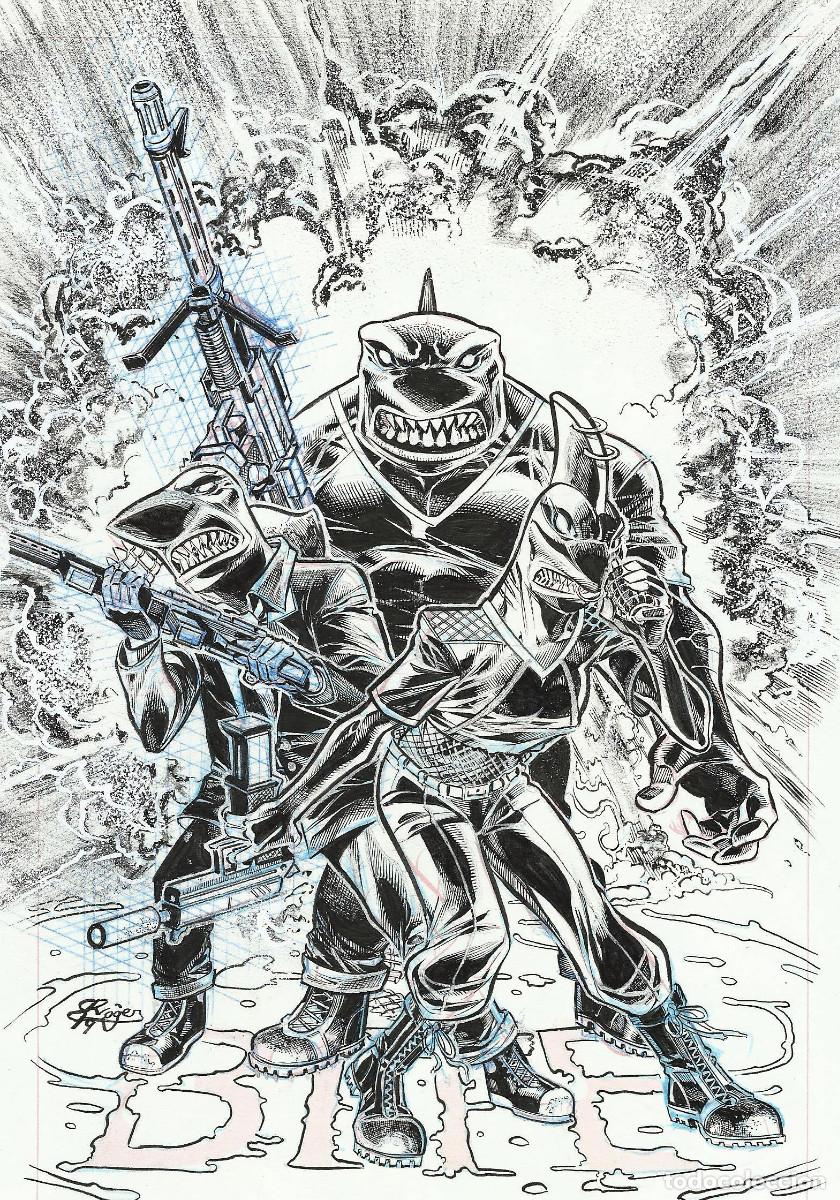 C&oacute;mics: DIBUJO ORIGINAL - ROGER BONET - TIBURON - Foto 1