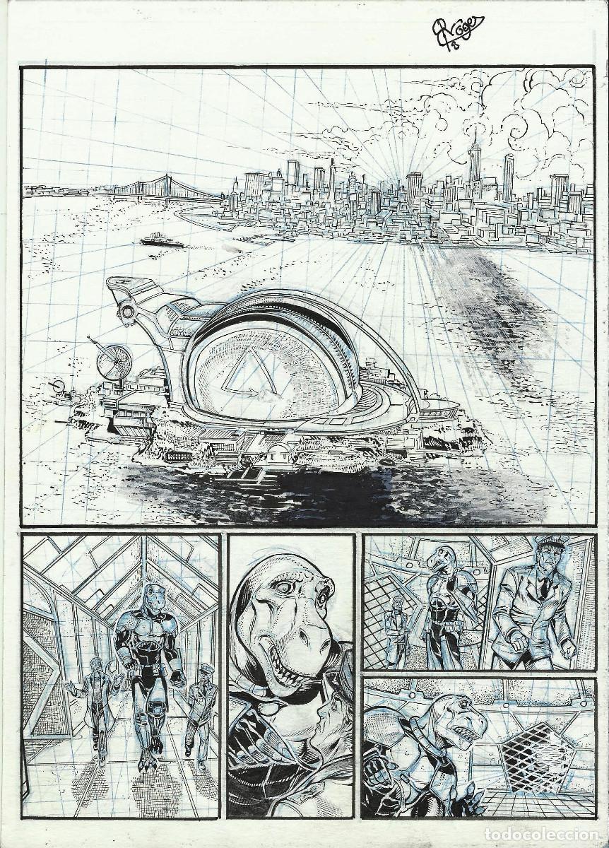 C&oacute;mics: PAGINA ORIGINAL COMIC JURASSIC - ROGER - ORIGINAL DRAWING - Foto 1