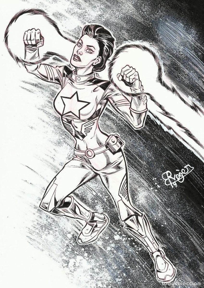 C&oacute;mics: ROGER - 2 DIBUJO ORIGINAL - SUPERHERO - 2 ORIGINAL DRAWING - Foto 1