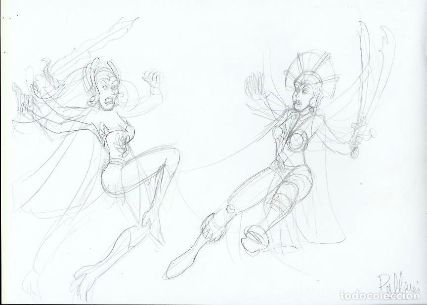 C&oacute;mics: DIBUJO ORIGINAL - MASTERS DEL UNIVERSO - PALLARES - ORIGINAL DRAWING - Foto 2