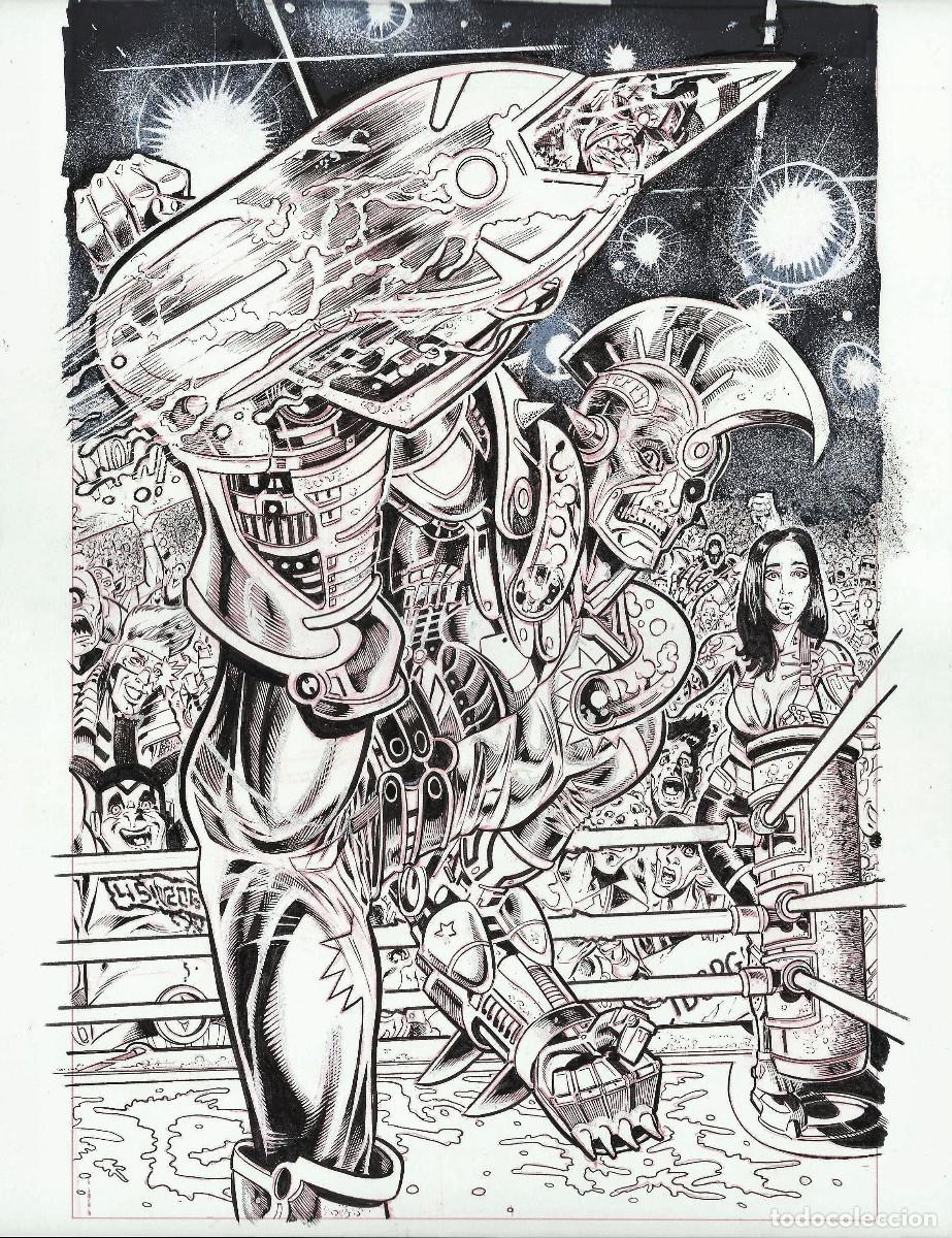 C&oacute;mics: DIBUJO ORIGINAL PORTADA - INTERGALACTIC DEATH MATH - ROGER BONET - Foto 1