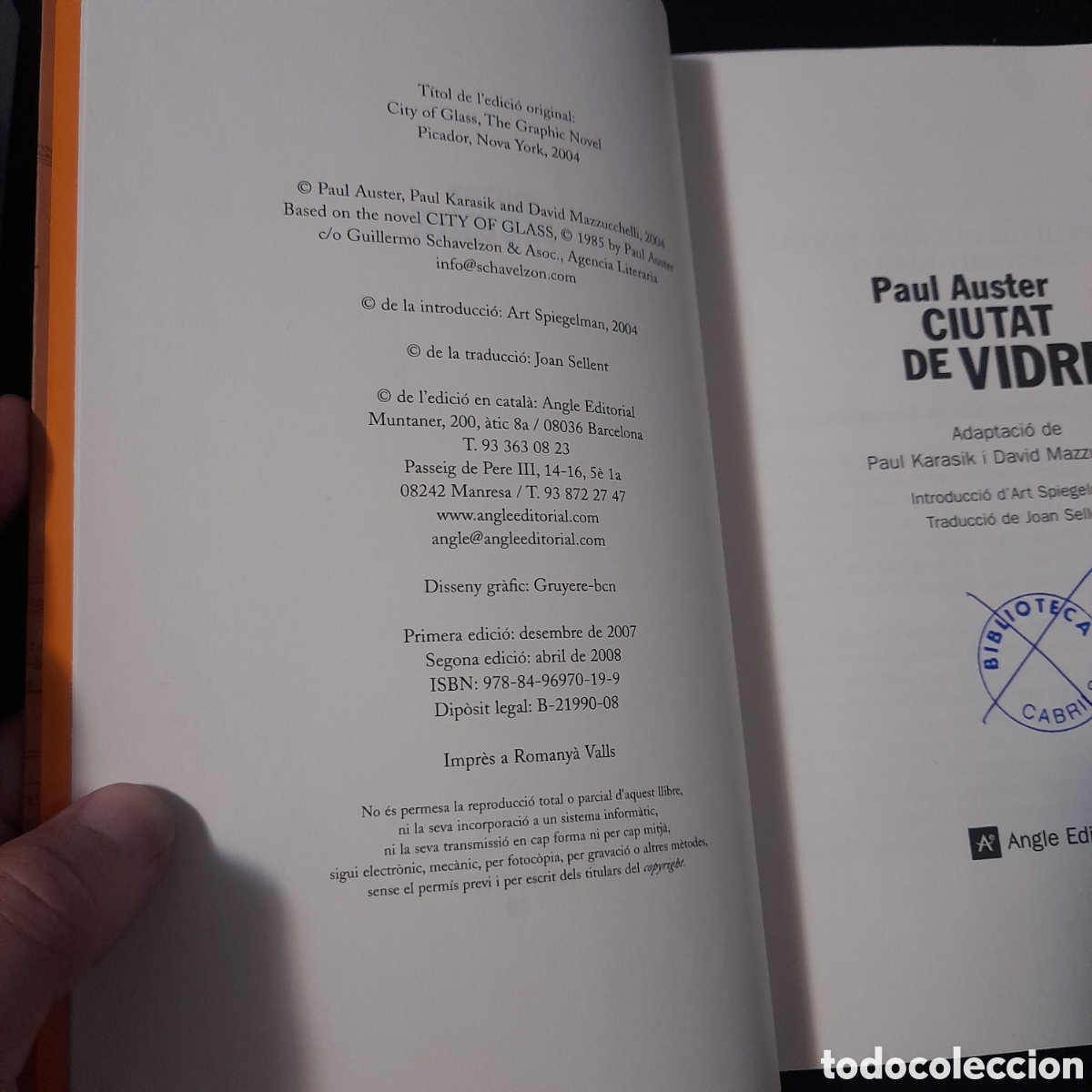 C&oacute;mics: Ciutat de vidre. Paul Auster. 1&ordf; edici&oacute;. Angle Editorial, 2007 - Foto 4