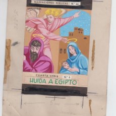 Cómics: PORTADA ORIGINAL DE LAFONTANA FIRMADA PARA N 65 DE NARRACIONES BIBLICAS ED ROMA HUIDA A EGIPTO