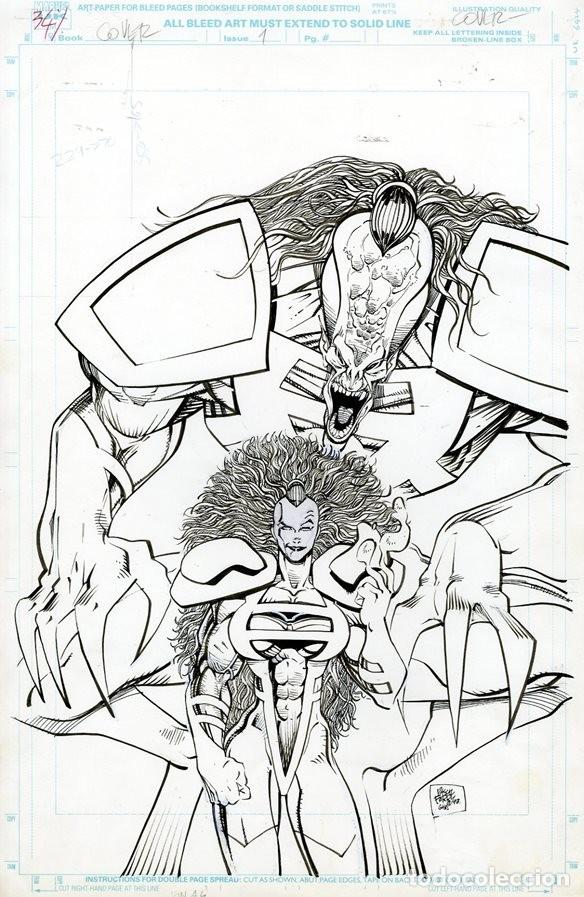 C&oacute;mics: Portada Original de Pasqual Ferry - Plasmer - Cover - Marvel 1993 - Foto 1