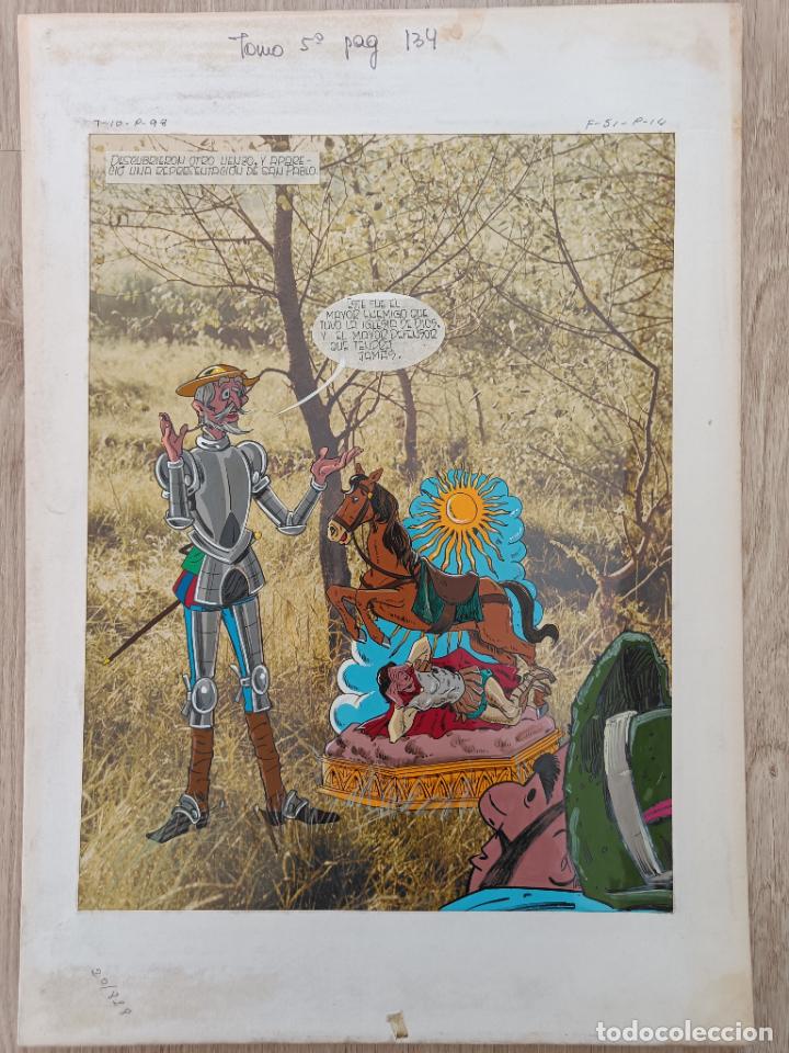 DIBUJO ORIGINAL DON QUIJOTE DE LA MANCHA PINTADO A MANO 1973 TOMO 5 - PAG.134 | todocoleccion (Buy It Now)