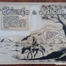 Fumetti: TRIUNFA LA JUSTICIA. PAGINA ORIGINAL COMIC OESTE. AÑOS 1950S. 30 X 22 CTMS