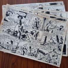 Fumetti: SECUESTRADORES!! 5 PLANCHAS ORIGINALES OESTE. COMIC AÑOS 1950S 35 X 24 CTMS