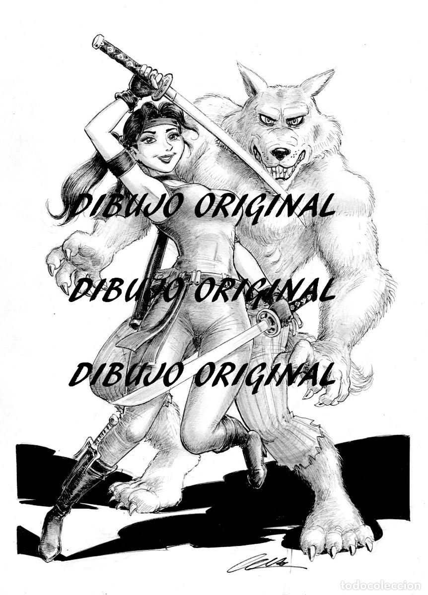 Comics : PAFMAN: ENEMIGOS PILLINA Y LUPO - DIBUJO ORIGINAL - ORIGINAL DRAWING