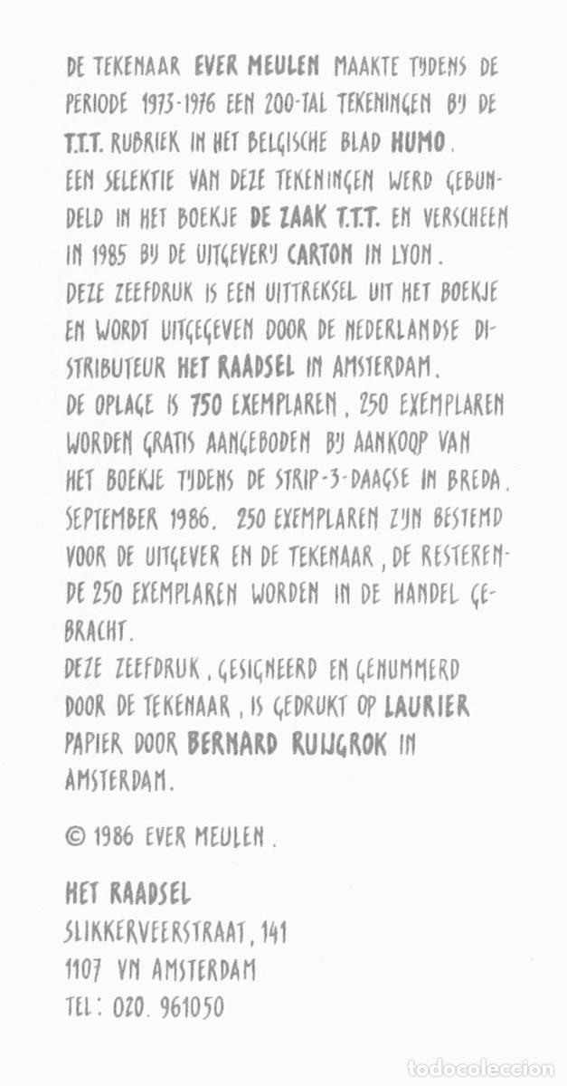 C&oacute;mics: Ever Meulen. Serigraf&iacute;a numerada y firmada. Amsterdam 1986 - Foto 4