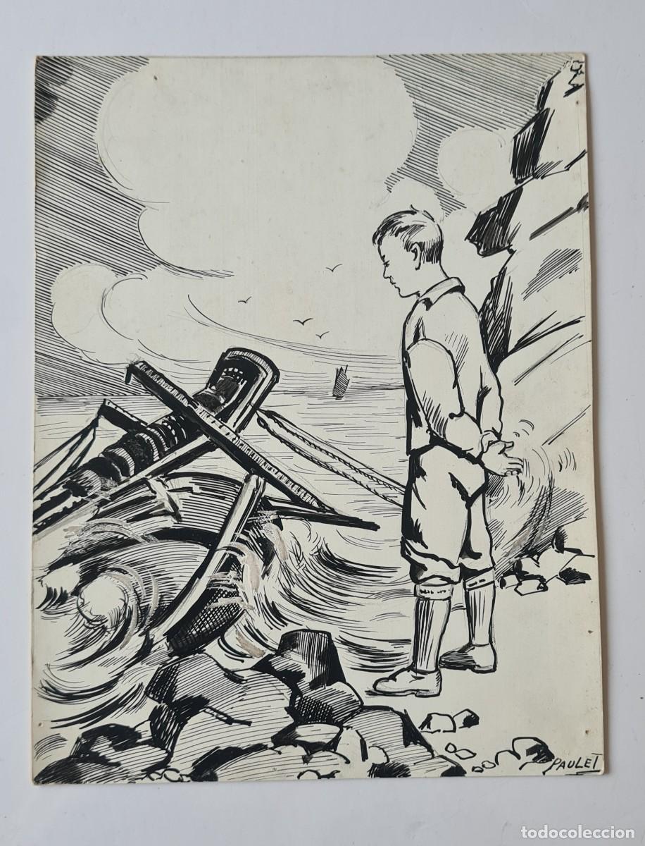 C&oacute;mics: PAULET - &rdquo;MIRANDO AL MAR&rdquo; ORIGINAL FIRMADO - Foto 1