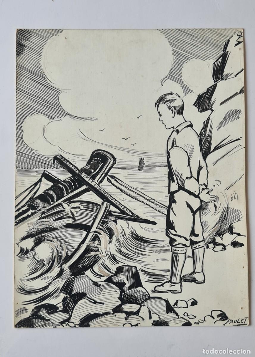 C&oacute;mics: PAULET - &rdquo;MIRANDO AL MAR&rdquo; ORIGINAL FIRMADO - Foto 2