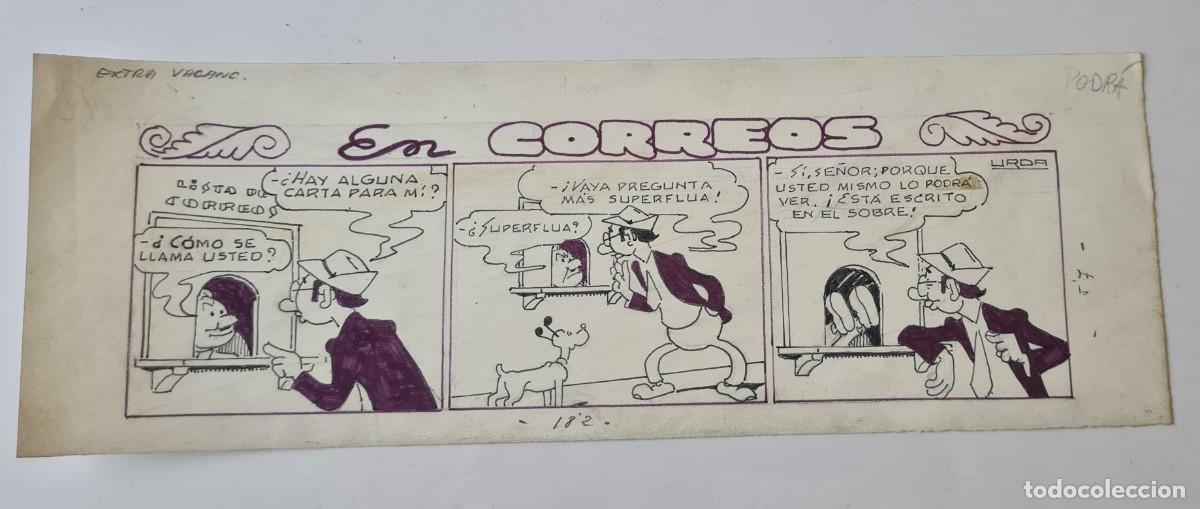 C&oacute;mics: URDA - &rdquo;EN CORREOS&rdquo; ORIGINAL FIRMADO - Foto 1