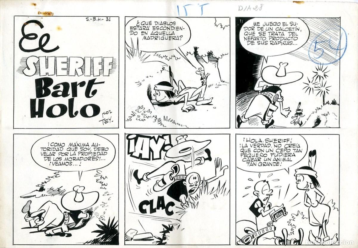 C&oacute;mics: P&aacute;gina Original de Tey (Ripoll) - El Sheriff Bart Holo - Foto 1