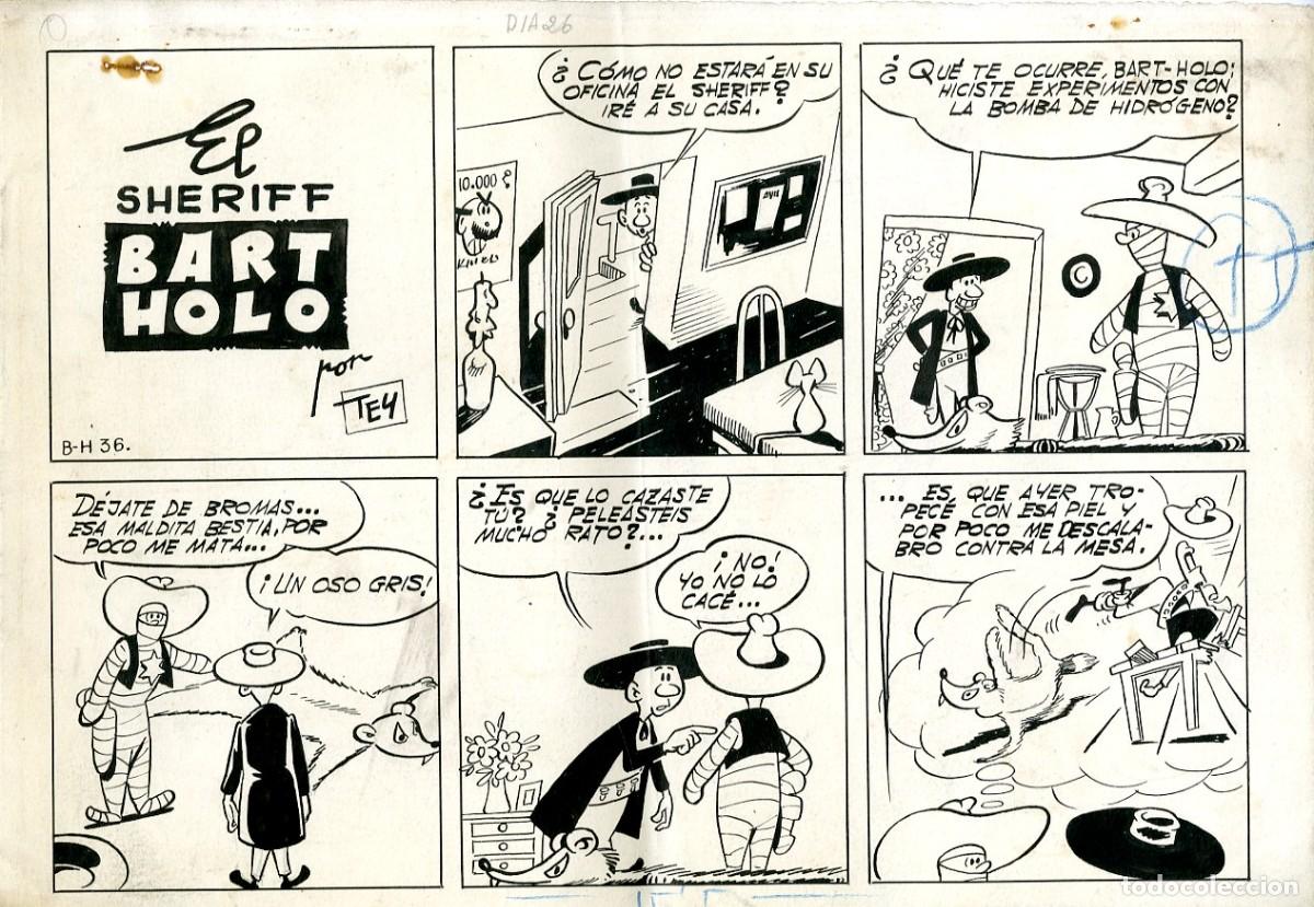 C&oacute;mics: P&aacute;gina Original de Tey (Ripoll) - El Sheriff Bart Holo - Foto 1