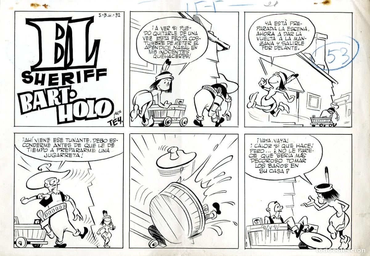 C&oacute;mics: P&aacute;gina Original de Tey (Ripoll) - El Sheriff Bart Holo - Foto 1