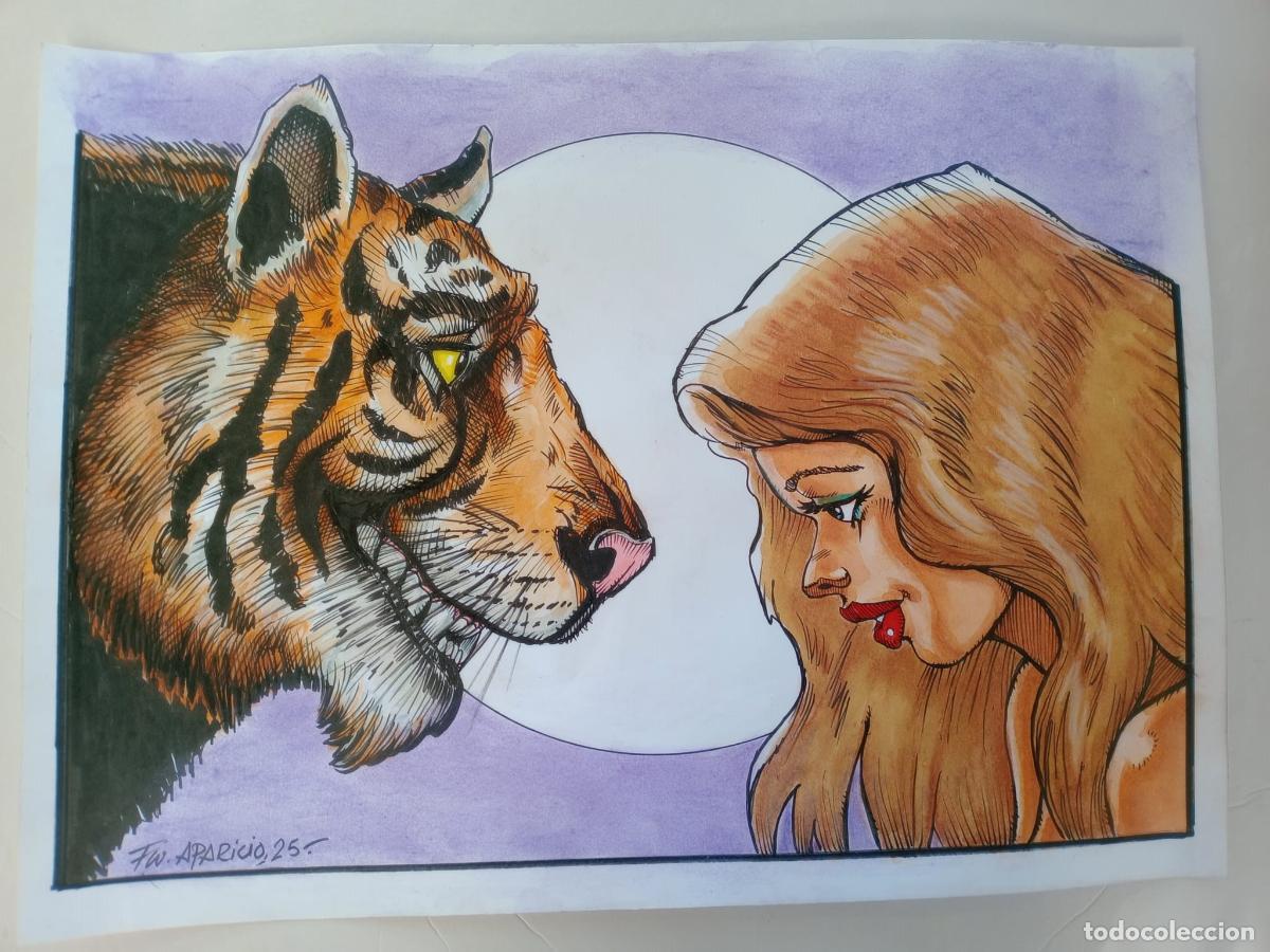 HOLA GUAPA... . Dibujo original a mano, tinta y acuarela. Firmado. A3 42x29,5cm. | todocoleccion (Buy It Now)