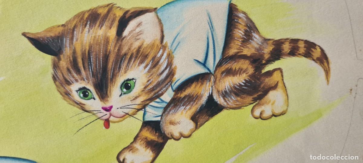 C&oacute;mics: RAM&Oacute;N SABAT&Eacute;S - &rdquo;EL PEZ Y EL GATO&rdquo; ORIGINAL FIRMADO - Foto 4