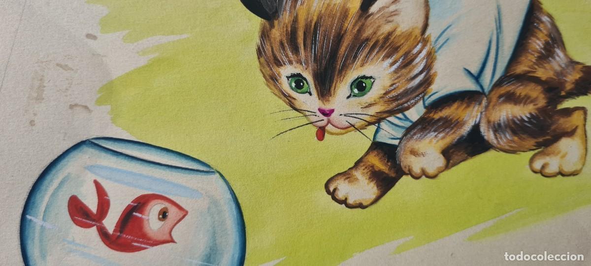 C&oacute;mics: RAM&Oacute;N SABAT&Eacute;S - &rdquo;EL PEZ Y EL GATO&rdquo; ORIGINAL FIRMADO - Foto 6