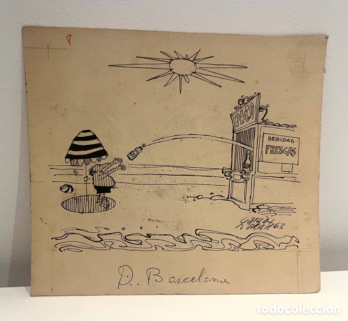 GARCÍA LORENTE: BEBIDAS FRESCAS - DIBUJO ORIGINAL, PUBLICADO EN DIARIO DE BARCELONA | todocoleccion (Buy It Now)