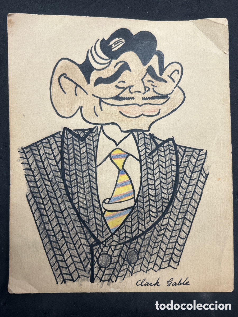 C&oacute;mics: Dibujo original Clark Gable, Blasco 1957??? - Foto 1