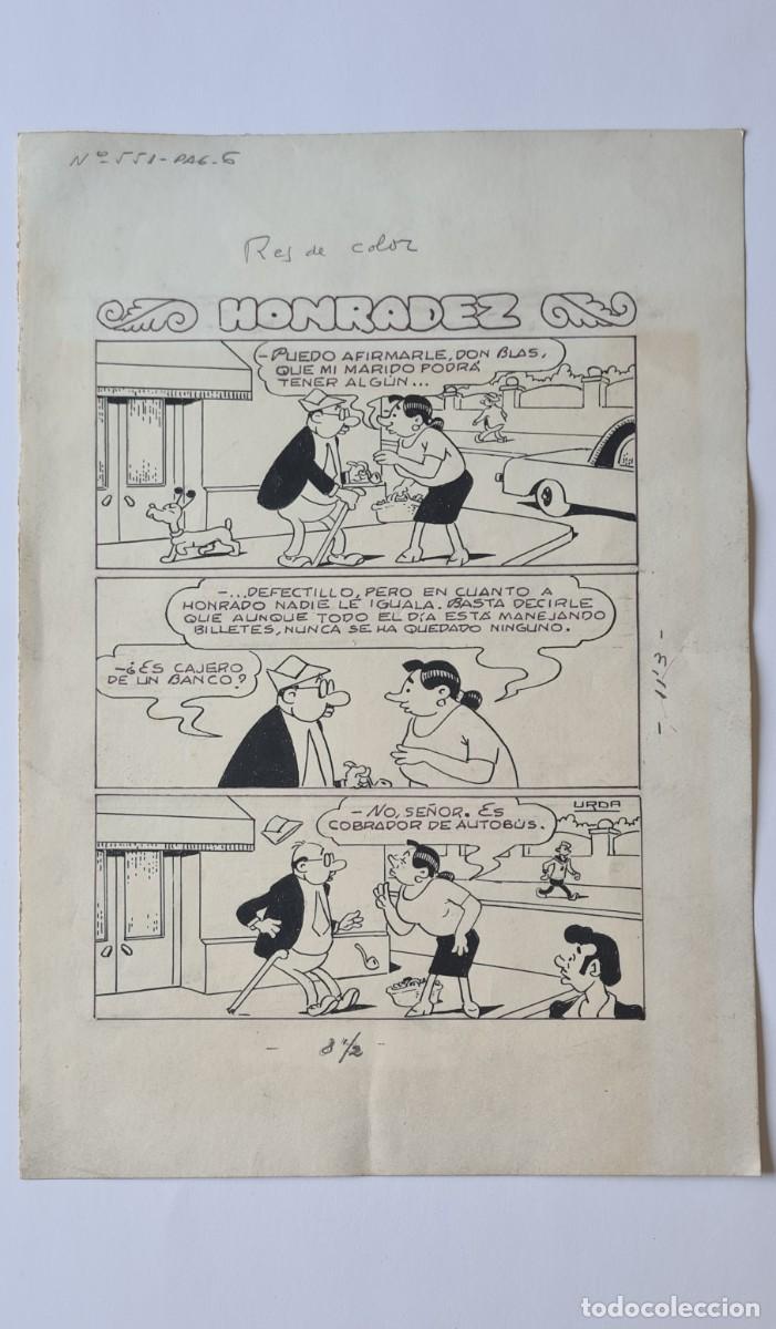 C&oacute;mics: URDA - &rdquo;HONRADEZ&rdquo; ORIGINAL FIRMADO + TBO - Foto 1
