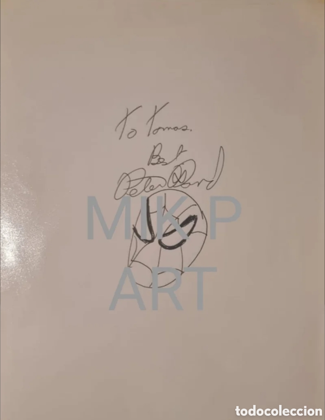 C&oacute;mics: Peter David dibujo original y firma autor comic spiderman - Foto 1