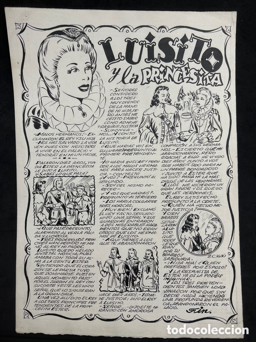 C&oacute;mics: Dibujo original Luisito y la princesa, E.C.Valles - Foto 1
