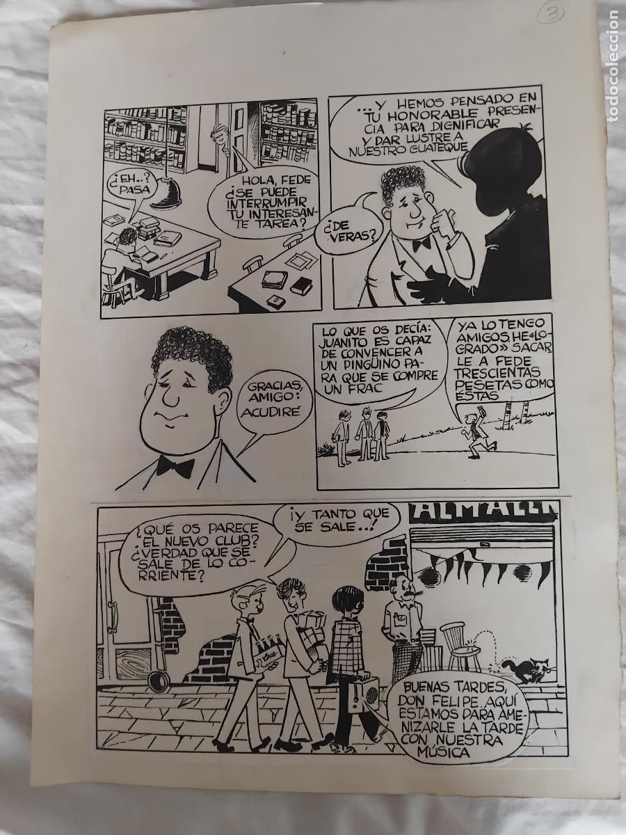 C&oacute;mics: ORIGINAL DE CUATRO PAGINAS . LOS DE CUARTO EN EL GUATEQUE. - Foto 4