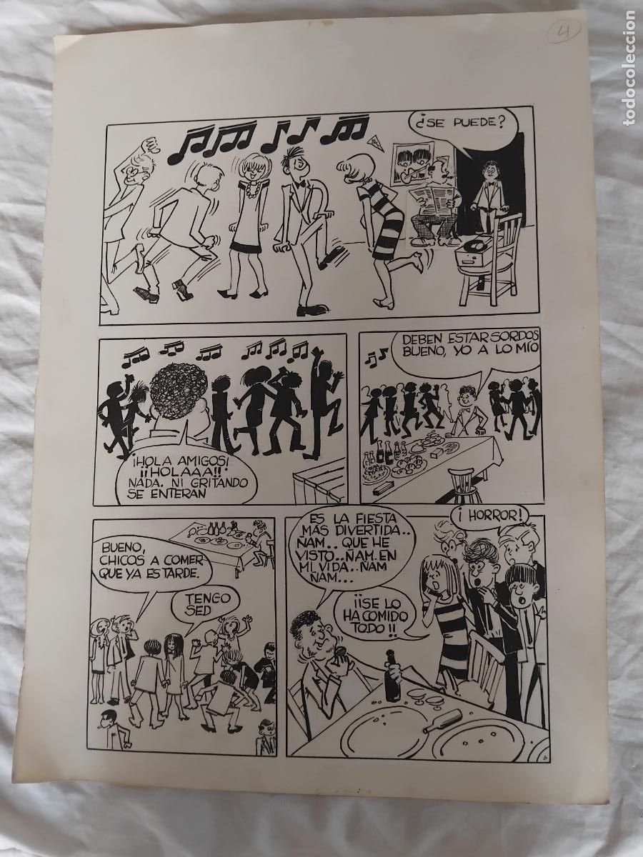 C&oacute;mics: ORIGINAL DE CUATRO PAGINAS . LOS DE CUARTO EN EL GUATEQUE. - Foto 5